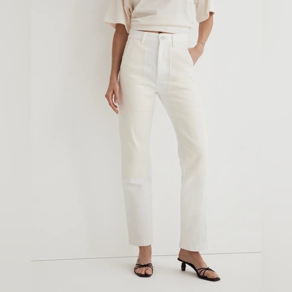 Madewell 90s Straight Jean Two-Tone Workwear Edition white and beige size 31 - Picture 4 of 9